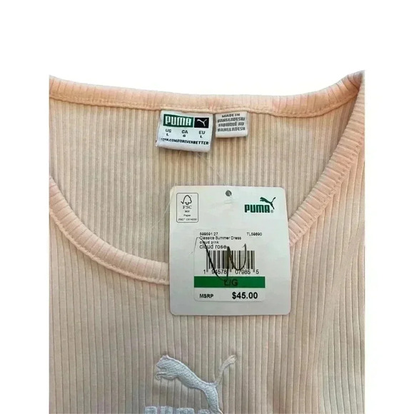 Puma Ribbed Above Knee Casual Dress Pink Size Large New with Tags - Picture 8 of 9